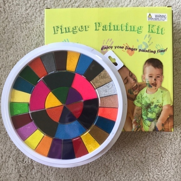 Brand New Washable Toddler Finger Painting Kit 36 Color Ink Pad Safe, Non-Toxic - Picture 1 of 13